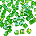 Crystal Glass Beads 100 Pieces 6mm Cube Crystal Glass Beads Faceted Square Shape Spacer Beads for Jewelry Making Bracelet Earring Necklace DIY Craft Making Supplies(Green AB) - color: Green AB, size: 6mm