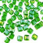 Crystal Glass Beads 100 Pieces 6mm Cube Crystal Glass Beads Faceted Square Shape Spacer Beads for Jewelry Making Bracelet Earring Necklace DIY Craft Making Supplies(Green AB) - color: Green AB, size: 6mm