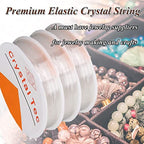 Whale Stretchy String for Bracelets, 3 Rolls Clear Elastic String for Jewelry Making 0.6mm 15mRoll Jewelry Beading Wire Crystal Craft Wire Stretch Cord for Seed Beads Pony Beads (3 Rolls)