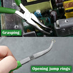 Bent Nose Pliers for Jewelry Making, 5 Inch Bent Chain Nose Pliers with Serrated Jaws - style: Bent Nose Pliers