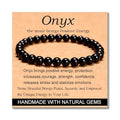 MASSIVE BEADS Handmade Yoga Stretch Elastic Bracelet Natural Stone Crystal Healing Power Energy Gifts for Unisex Adult 4mm 6mm 8mm 10mm - color: Black Onyx(Positive Energy), size: 6mm