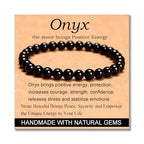 MASSIVE BEADS Handmade Yoga Stretch Elastic Bracelet Natural Stone Crystal Healing Power Energy Gifts for Unisex Adult 4mm 6mm 8mm 10mm - color: Black Onyx(Positive Energy), size: 6mm