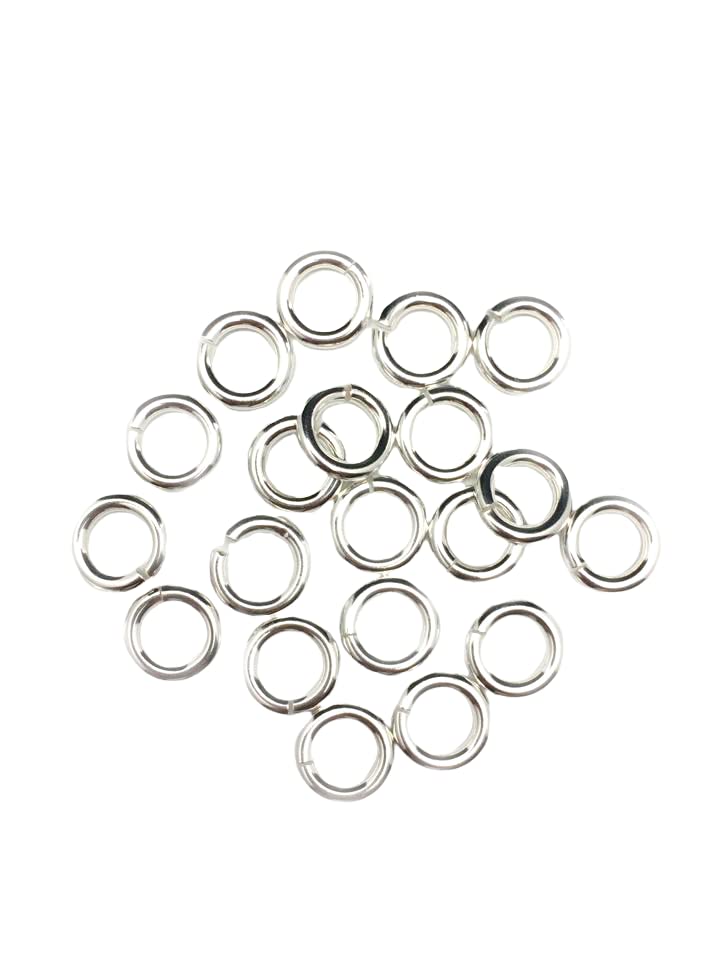20pcs 925 Sterling Silver Open Jump Rings, 16 Gauge 6.6mm OD/4.0mm ID Made in USA by CRAFT WIRE - size: 6.6mm OD/4.0mm ID