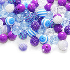 48 Pcs 20mm Beads for Pens Rhinestone Bubblegum Beads Blue Purple Crystal Acrylic Round Chunky Bead Sparkly Craft Large Balls Bead for Pen Beadable Keychain Bracelet DIY Jewelry Making Supplies - color: Light Blue