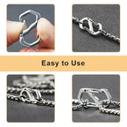Double Opening Lobster Clasp,Sliver Bracelet Clasp Charm Clasp,Chain Shortener,Necklace Connectors for Multiple Necklaces - 10 Pack - size: Sliver