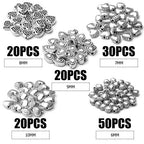 Aylifu 140pcs Antique Silver Heart Shape Spacers Alloy European Style Heart Beads Charms Spacer Bead Jewelry Heart Charms for DIY Bracelet Jewelry Making, 5 Sizes