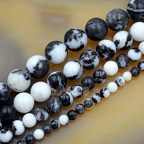 Wholesale Smooth Natural Gemstone Round Loose Beads 15" 4mm 6mm 8mm 10mm 12mm (4mm, Brush Painting Jasper) - color: Brush Painting Jasper, size: 4mm