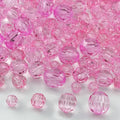 850pcs Acrylic Round Faceted Beads 6mm 8mm 10mm 12mm Faceted Round Spacer Beads for Bracelets Necklace Earring DIY Jewelry Making Craft(Pink) - color: Pink