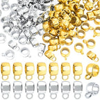 Joez Wonderful Links Bail Beads, Hypoallergenic Alloy Column Spacer Beads - color: 150 Gold+150 Silver