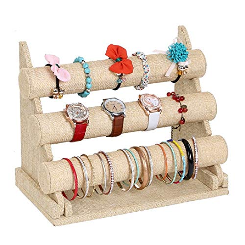 ChezMax 3 Tier Detachable Jewelry Holder for Bracelet Necklace Watch - Linen - color: C- Linen