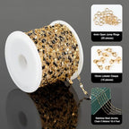 UMAOKANG 16.4 Feet Gold Plated Chain for Jewelry Making, Stainless Steel Chain Roll Necklace Chains Bulk Jewelry Supplies Findings - color: Gold-Black