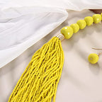 Bocar Necklace for Women, Multi Layer Statement Necklace, Long Chain Chunky Bib Seed Beads Necklace, Necklace Earring Set for Women Gift (NK-10693) - color: Yellow
