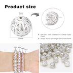 TOAOB 100pcs 10mm Silver Plated Filigree Hollow Ball Beads Round Metal Loose Spacer Beads for DIY Crafts Bracelets Necklaces Earrings Jewelry Making - color: Silver, size: 10mm