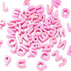 Ornaland 90-100Pcs Large Letter Beads Acrylic Alphabet Letter Beads Random Mixed Alphabet Shape Bead for Bracelets Keychains Jewelry Lanyards Making(Hot Pink) - color: Hot Pink