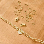 Gold Jewelry Making Lobster Claw 10mm, 23PCS Italian Rectangle Trigger Clasps with Open Jump Rings Set, Small Necklaces Bracelet Connector Gold Clasp Supplies 925 Sterling Silver Jewelry Finding Set - color: 23PcsB_Gold