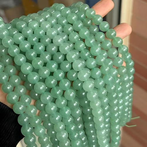 MJDCB Natural Stone Beads Green Aventurine Round Loose Beads for Jewelry Making DIY Bracelet Necklace (10mm) - color: Aventurine, size: 10mm