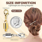 Magnetic Necklace Clasps and Closures, 18K Gold and Silver Jewelry Clasps and Closures with Lobster Clasp, Exquisite Necklace Extenders for Women and Seniors. Ideal for DIY Jewelry Making.