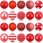 Ferreve 20 Pcs Chunky Bubblegum Beads 20mm Focal Pen Large Rhinestone Pearl Beads for DIY Beadable Pen School Jewelry Making Keychain Craft Making(Red) - color: Red