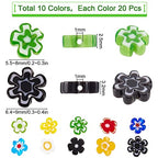 SUNNYCLUE 1 Box 200Pcs 10 Styles Handmade Millefiori Lampwork Glass Beads Flower Flat Round Loose Spacer Bead for DIY Necklace Bracelet Earring Jewelry Making Handmade Crafts - color: 200pcs Flower Small Beads