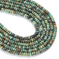 150PCS 2x4mm Natural African Turquoise Stone Rondelle Beads Abacus Disk Stone Beads Round Loose Spacer Gemstone for DIY Bracelet Necklace Jewelry Making - color: African Turquoise, size: 2x4mm Abacus Disk