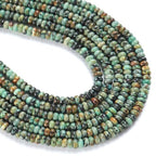 150PCS 2x4mm Natural African Turquoise Stone Rondelle Beads Abacus Disk Stone Beads Round Loose Spacer Gemstone for DIY Bracelet Necklace Jewelry Making - color: African Turquoise, size: 2x4mm Abacus Disk