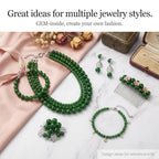 GEM-Inside Natural 2mm Green Taiwan Jade Gemstone Loose Beads Spacer Tiny Beads for DIY Jewelry Making 15" - color: Green Taiwan Jade, size: 2mm