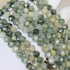 MJDCB Best Sellers Natural Stone Beads Faceted Polygon Grass Green Jade Crystal Energy Stone Healing Power for Jewelry Making(8mm) - color: Grass Green Jade