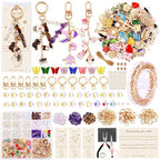 TOHONGADON 674 Pcs Lip Gloss Charms, Keychain Making Kit, Bag Charm Kit with 3 Kinds of Crystal Stones, 322 Charms, 12 Keychain Clips, Key Ring Jewelry Plier, Extender Chain for DIY Crafting - color: 674 Pcs Keychain