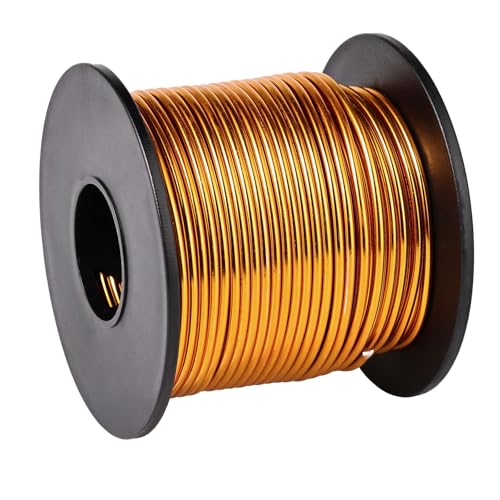 Aluminum Craft Wire, 95 Feet 2.0mm/ 14 Gauge Bright Gold Bendable Soft Metal Aluminum Wire Roll Bulk for DIY Crafts Sculpting Jewelry Making - color: Dark Gold, size: 14 Gauge