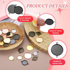 PATIKIL Pendant Trays for Jewelry Making, Blank Pendants Iron Double-hanging Bezel Settings Flat Base for Necklace Bracelet Charm - color: Black Tone