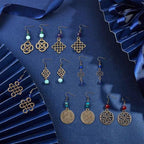 SUNNYCLUE 1 Box DIY 10 Pairs Trinity Celtic Knot Earrings Making Kits Alloy Connectors & Glass Beads & Brass Earring Hooks for DIY Jewelry Making Earring Accessories, Antique Bronze - color: Celtic Knot Earring 1