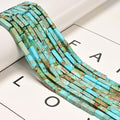 30 Pcs 4x13mm Light Blue Sea Sediment Imperial Jasper Rectangle Tube Beads for Jewelry Making Bracelets DIY Crafts - color: Light Blue Imperial Jasper, size: 4x13mm