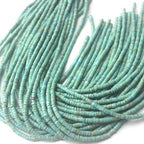 160pcs 3x2mm Natural Turquoise Heishi Disc Rondelle Spacer Stone Semi Precious Gemstone Loose Beads for Jewelry Making 15 Inch - color: Turquoise, size: 3x2mm