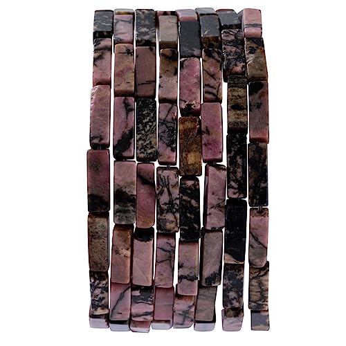 Natural Rhodochrosite Rectangle Tube Beads 4x13mm 38cm/str Loose Semi Gemstone Stone Beads for Making Bracelets Necklace Earrings - color: Rhodochrosite, size: 4x13mm Rectangle