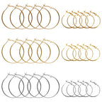 Hoop Earring Findings Stainless Steel Earrings Beading Round Earrings Hypoallergenic Open Beading Hoop for Jewelry Making DIY Crafts Art Creation (25/35mm) - color: 25/35mm