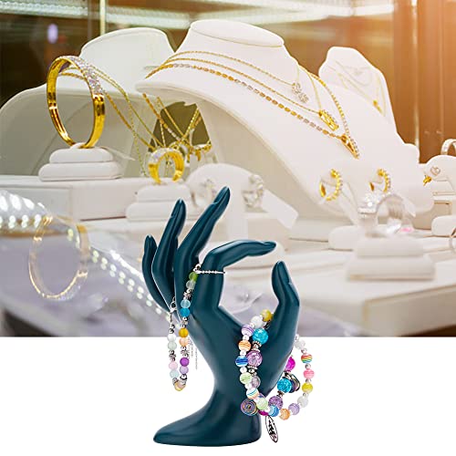 Hand Jewelry Display Holder, Dark Green OK Shaped Hand Ring Jewelry Organizer for Earring, Ring, Watch, Bracelet Storage, 3.93 x 2.75 x 6.69 Inches - color: Dark Green