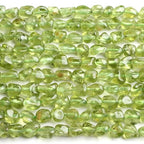HAAMIIQII Natural Green Peridot Pebble Stone 4-6mm Small Irregular Freeform Tumbled Loose Gemstone Beads for Jewelry Making Strand 15 Inch (75-80pcs) - color: Green Peridot