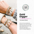Mack and Rex Tila Bead Mixes (Gold Digger) – Full Size, Half Tila, and Quarter – 24K Plated Gold Tilas, Clear with Gold Glitter, Cream Metallic Brown Tila and Dark Brown Half - color: Gold Digger, size: 10 Gram Bag