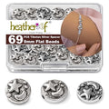 Tibetan Silver Spacer Beads 9mm Flat Round – 69pcs Metal Spacer Beads for Jewelry Making, Bracelets, Necklaces & Earrings DIY Supplies, Antique Silver Zinc Alloy - color: Silver Star and Moon