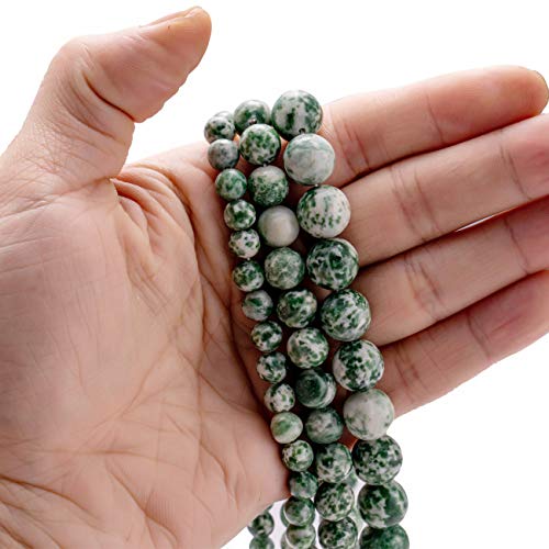 BEADIA Natural African Jade Stone Round Loose Semi Gemstone Beads for Jewelry Making 6MM 61PCS - color: African Jade, size: 6mm