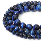 60pcs 6mm Natural Blue Tiger Eye Gemstone Beads Energy Healing Crystal Round Loose Stone Beads for Jewelry Making, DIY Bracelets Necklaces - color: Blue Tiger Eye, size: 6mm