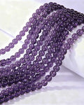 8mm Glass Beads 46PCS Glass Beads for Jewelry Making Charm Round Loose Bead for Bracelet Making Kit (Violet Blue) - color: Violet Blue