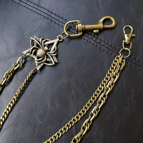 Layered Punk Pants Chain for Men Women, Gothic Hip Hop Jean Chain Wallet Chain Biker Trouser Chain, Goth Emo Fashion Keychain Accessories - color: 2L-Spider Chain