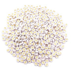 500PCS 4x7mm Acrylic Letter Beads G for Friendship Bracelets Jewelry Making, White Round Flat Acrylic with Golden Alphabet Beads for DIY Crafts Bracelets Necklaces Key Chains Phone Lanyard - color: G(Golden on White)