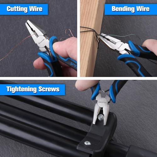 SPEEDWOX 5-Inch Mini Combination Pliers for Jewelry Making Mini Lineman's Plier with Cutter Jewelry Plier Screw Extractor Pliers Screw Removal for Cutting Wire Pulling Nails - style: Combination Pliers