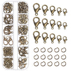 Tanstic 170Pcs Bronze Lobster Claw Clasps with Open Jump Rings Kit, 10mm, 12mm, 14mm, 16mm, 18mm Alloy Small Jewelry Clasps Lobster Clasps and 6mm Jump Rings for DIY Jewelry Making - color: Bronze Jewelry Clasps