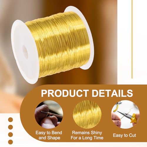 PATIKIL 28 Guage/ 0.3 mm 328 Feet Jewelry Craft Wire, 2 Pcs Copper Beading Wire with Plier for Beading Jewelry Making Supplies Earrings Bracelets Accessories Sculptures, Silver/Gold - size: 328 feet x 28 Guage