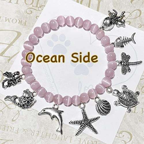 Heather's cf Silver Sea Charms – Antique Pendants, Non-Tarnish, Lead-Free & Nickel-Free, Bulk Ocean Animal Charms for DIY Jewelry, Bracelets, Necklaces, Earrings, Beach Craft Supplies (Sea Animals) - color: Seashell Scallop - 90 Pc