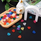 Crafans 360Pcs Acrylic Maple Leaf Pendants 12 Colors Transparent Frosted Leaf Charms Plant Tree Leaves Beads Charms for Autumn Crafts Jewelry Making - color: 12 Colors