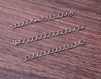 60 Pcs Necklace Extension Chain Metal Silver Gold Twist Removable Tail Extender Chains for Jewelry Making Bracelet Anklet Keychain DIY Kit (Silver, 7 cm) - color: Silver, size: 7 cm